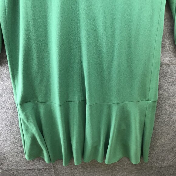 TIBI Savanna Crepe Ruffle Neck Midi Dress Green Womens Size 4 Long Sleeve - Picture 5 of 12